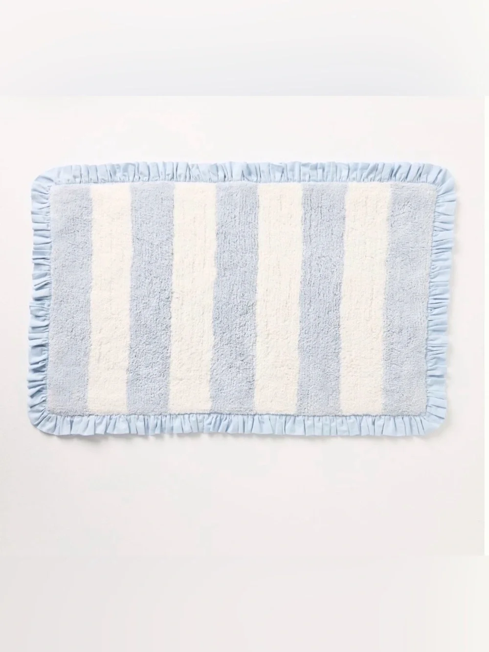 Anthropologie Ruffled Stripe Tufted Bath Mat NWT